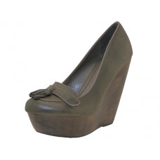LOLA-Taupe - Wholesale Women's "Angeles Shoes" 4½ Inches Wedge Sandals (*Taupe Color) *Close Out $36.00 Case / $3.00/Pr.*Last 2 Case